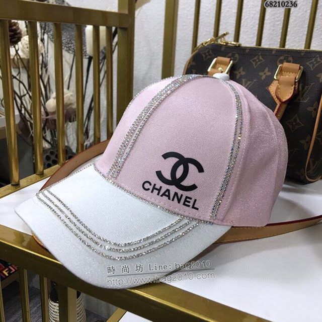 Chanel新品女士帽子 香奈兒燙鑽棒球帽鴨舌帽  mm1423